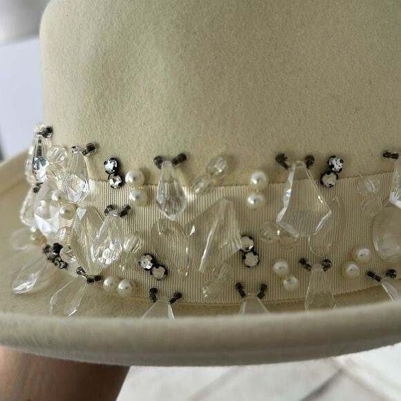 Vintage 70s/80s YSL Yves Saint Laurent Jeweled Fedora main image 6
